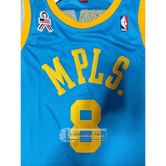 Camiseta Los Angeles Lakers Kobe Bryant NO 8 Mitchell & Ness 2001-02 Azul